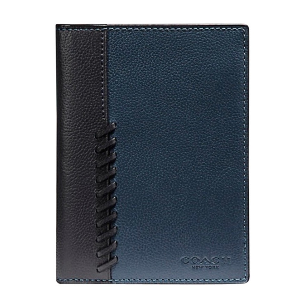 Two-Toned Unisex Coach Leather Passport Holder